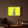 Dobermann - Geblokt - Geel Light Box met batterij (Wandlamp) middel -sfeer4