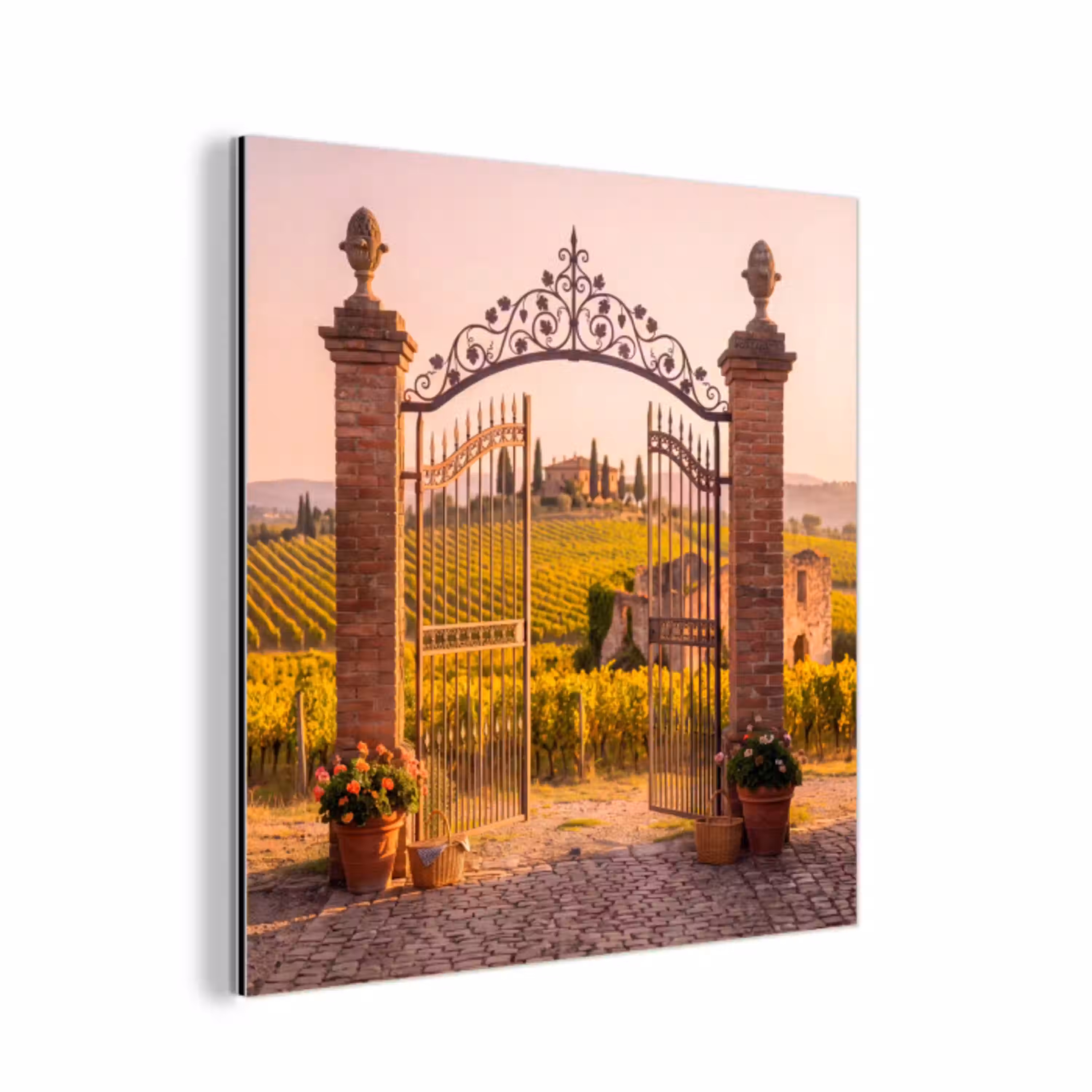 Poort - Landschap - Platteland - Zonlicht - Warm aluminium wit klein -3d