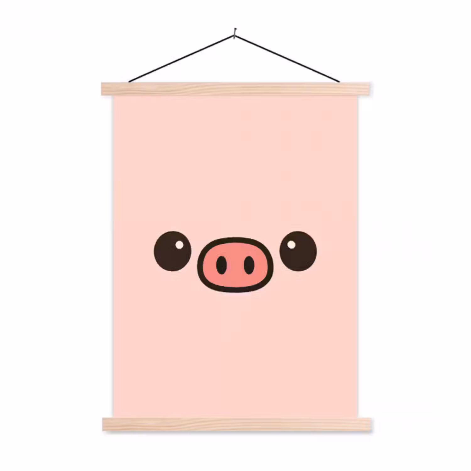 Stoffbild - Schwein - Rosa - Minimalistisch