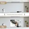 Marmer - Goud - Abstract - Zwart Wit - Luxe keuken achterwand spatscherm klein -voor_na_NL