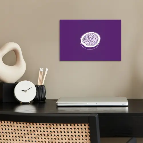 Passievrucht - Zaadjes - Paars - Minimalistisch poster papier klein -sfeer1