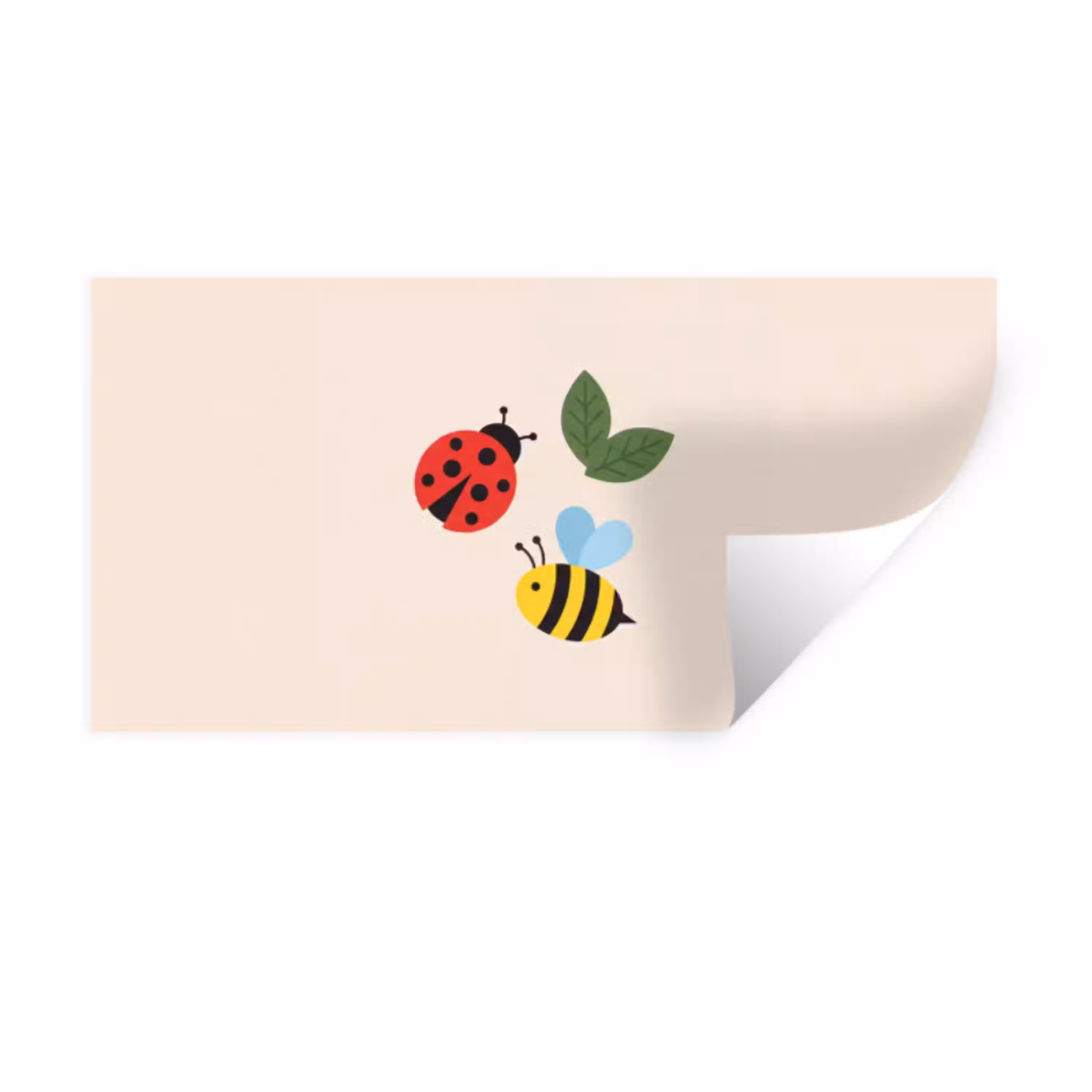 Insect - Blad - Natuur - Speels - Illustratie Muursticker klein -3d