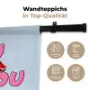 Bisou - Blauw - Roze - Lippen Wandkleed katoen klein -tsfeer2_DE