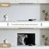 Dieren - Leeuw - Zwart - Wit - Portret keuken achterwand spatscherm klein -voor_na_NL