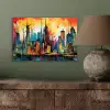 Neon Skyline - Graffiti - Kleurrijk - Gebouwen aluminium wit klein -sfeer2