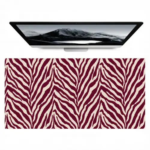 Zebra - Motief - Bordeaux - Rood Muismat XXL klein 681 -zzz3d
