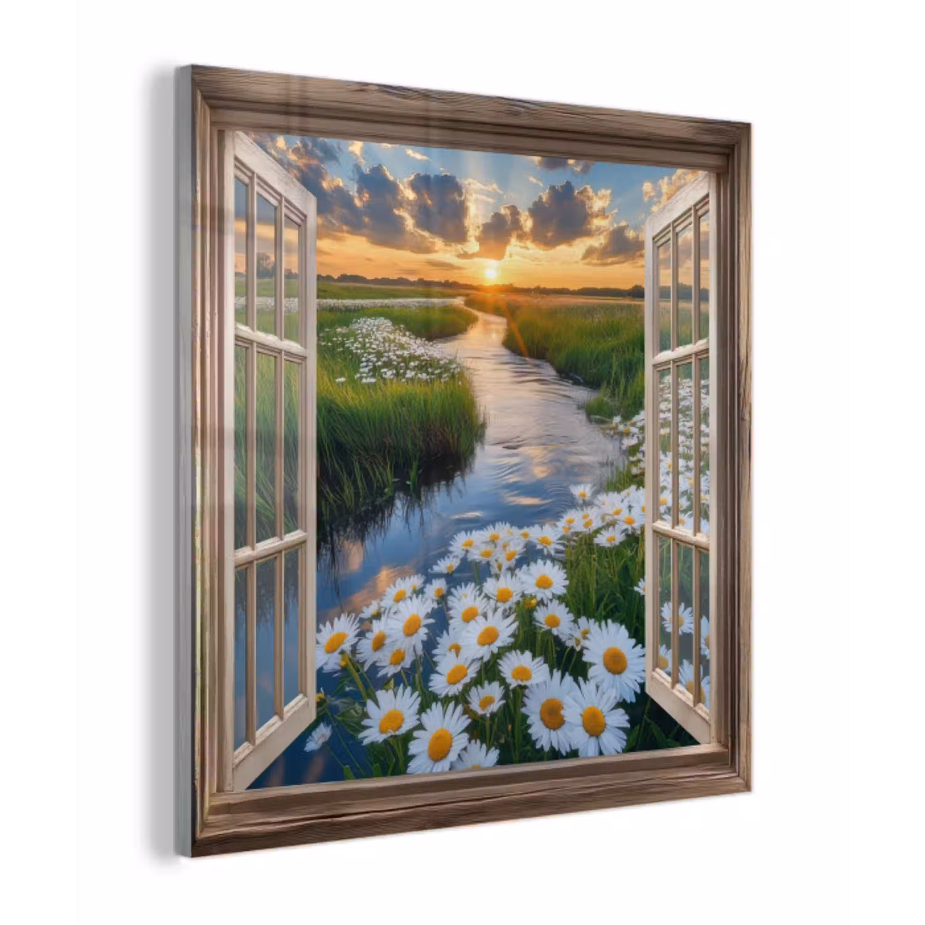 Doorkijk - Landschap - Raam - Water - Zonsondergang plexiglas 5mm klein -z3d