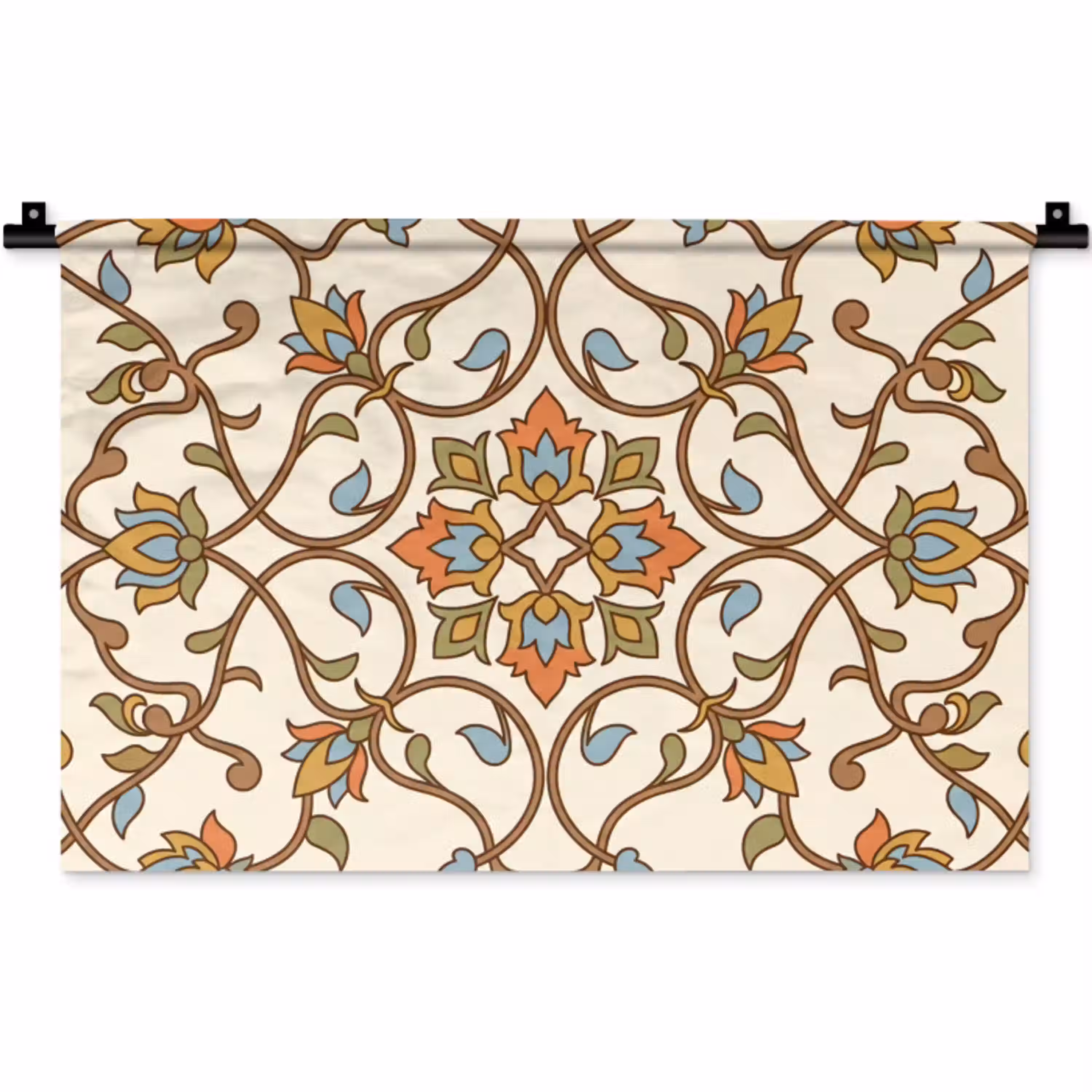 Patroon - Bloemen - Ornament - Kleurrijk Wandkleed katoen klein -zz3d