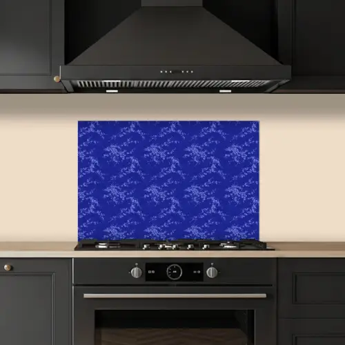 Bloesem - Bloemen - Blauw keuken achterwand spatscherm klein 900 -sfeer1