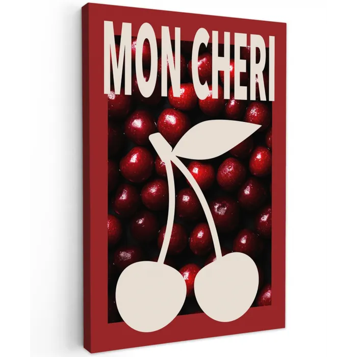 Kersen - Illustratie - Rood canvas 2cm klein -z3d