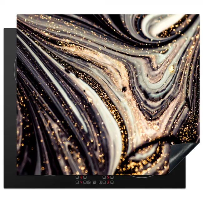 Kosmische Golven met Gouden Sterrenstof Inductie beschermer vinyl 3mm middel -3d