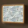 Wolken - Kraanvogels - Blauw Light Box met batterij (Wandlamp) middel 907 -z3d_website