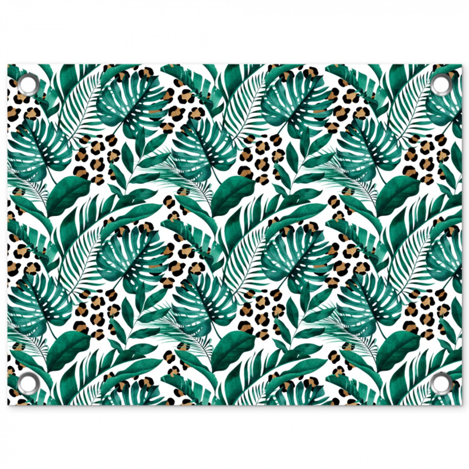 Inductie beschermer - Panterprint - Bladeren - Jungle - Afdekplaat voor kookplaat tuinposter los doek klein -3d