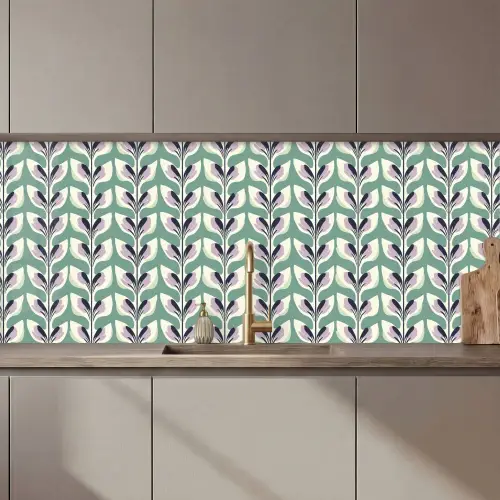 Retro - Modern - Groen keuken achterwand 2 middel 871 zz_3dshopping