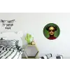 Vrouw - Groen - Bril - Aesthetic - Modern Wandcirkel aluminium klein -kinderkamer