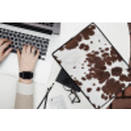 Koeienhuid - Klassiek - Bruin laptophoes neopreen klein -bureau