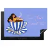 Mok - Koffie - Vrouw - Paars Inductie beschermer vinyl 3mm klein -3d