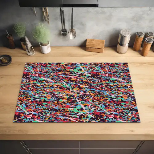 Spat - Abstract - Waterverf - Multi Inductie beschermer vinyl 3mm klein 276 -sfeer5