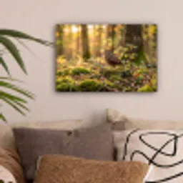 Houtsnip - Bos - Bladeren - Herfst - Gecamoufleerd canvas 2cm klein -sfeer1