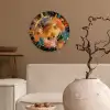 Explosie - Verfstructuur - Goud - Abstract Wandcirkel kunststof plaat 5mm dik klein -sfeer1