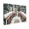 Brug - Winterlandschap - Bos - Natuur - Sneeuw Tuinposter op houten frame 2 cm dik klein -3d