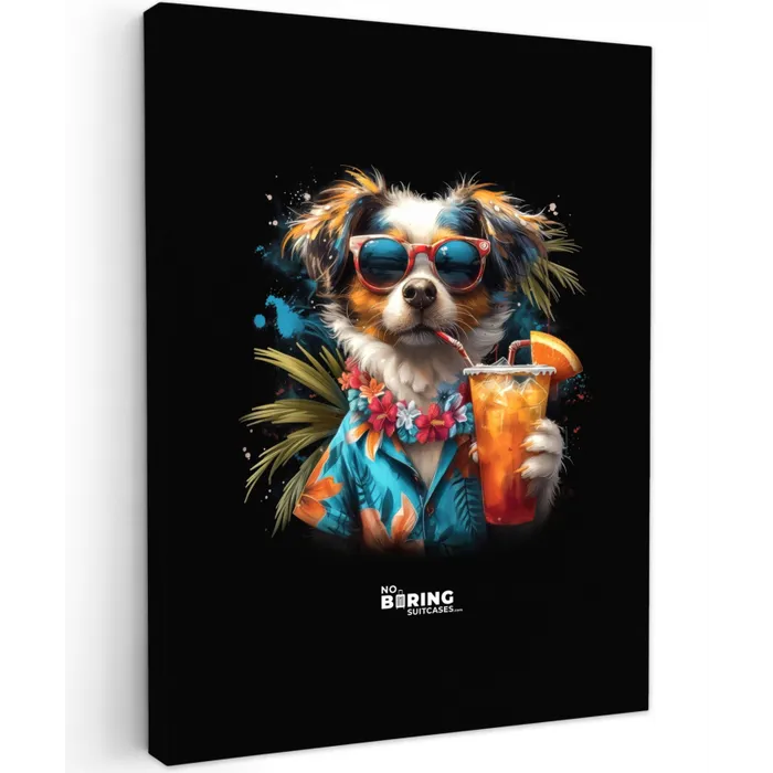 Hond in tropische sferen canvas 2cm klein -z3d