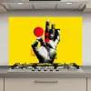 Hand - Rode cirkel - Geel keuken achterwand spatscherm klein -3d_website
