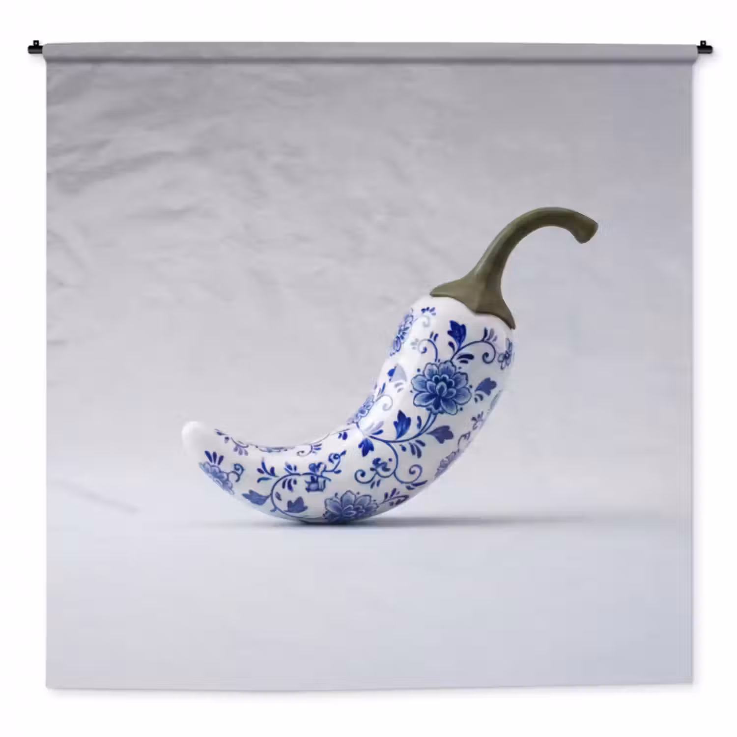 Wandteppich - Chilischote - Keramik - Blau