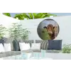 Doorkijk - Koe - Weiland - Landschap - Dieren Wandcirkel tuinposter met ringen klein -buiten2