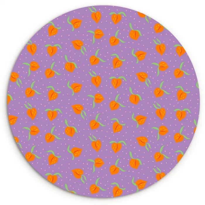 Paars - Oranje - Perzik Wandcirkel plexiglas klein 852 -3d