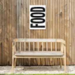 Food - Zwart - Wit - Decoratie Tuinposter op houten frame 2 cm dik klein -sfeer4