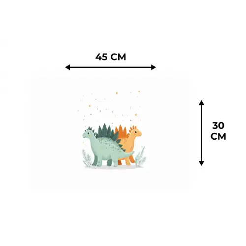 Planten - Sterren - Dinosaurussen - Oranje Placemat vinyl groot -specs