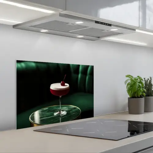 Kers - Cocktail - Rood - Marmer keuken achterwand spatscherm klein -3d_schuin