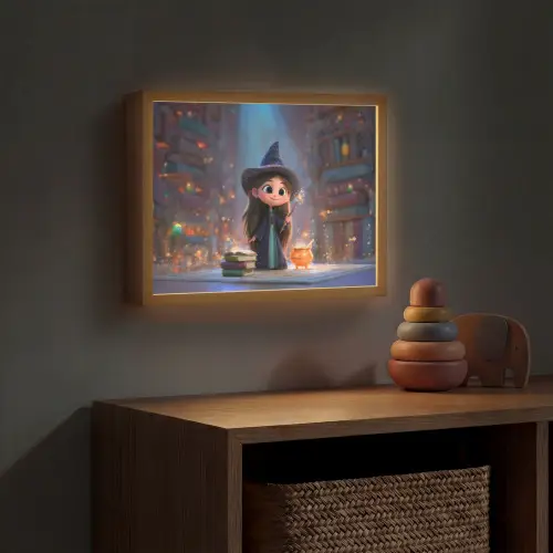 Tovenares - Magie - Toverstaf - Sterren Light Box met batterij (Wandlamp kind) middel -sfeer5_kind