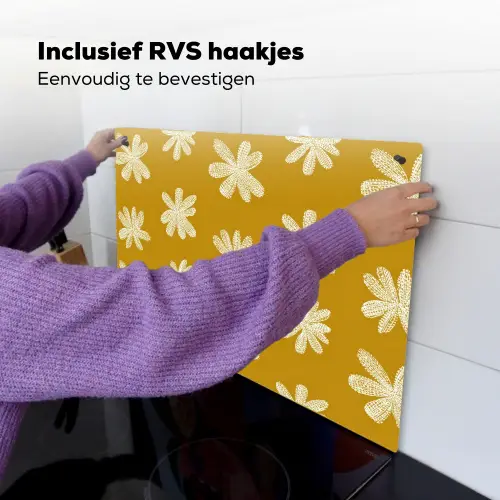Bloem - Speels - Okergeel Inductie beschemer met haakjes klein 777 -ky-ophangen-nl