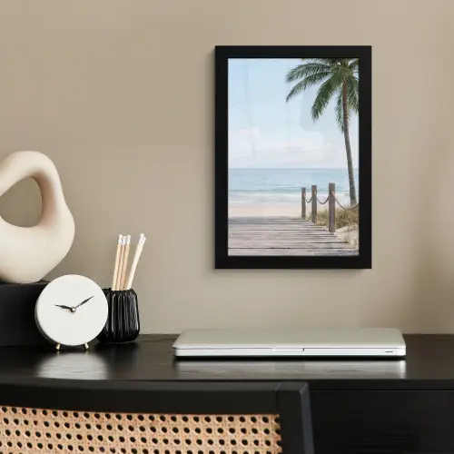 Palmbomen - Pad - Horizon fotolijst zwart zonder passe partout klein -sfeer1