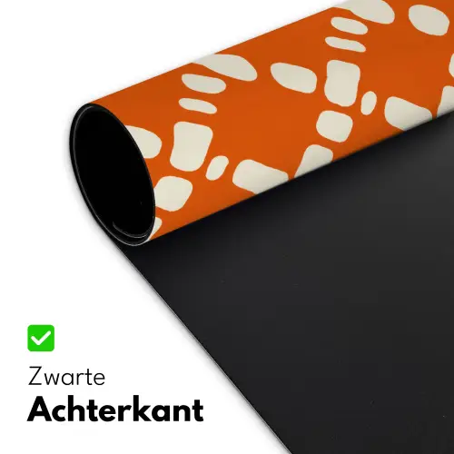 Oranje - Ruitpatroon - Wit Muismat XXL klein 681 -sfeer2