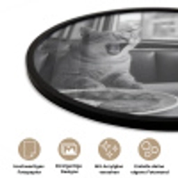 Kat - Koffie - Brood - Zwart Fotolijst rond zonder passe partout klein -closeup_DE