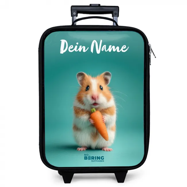 Kinderkoffer mit Name - Hamster - Karotte - Tier