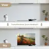 Klaprozen - Rood - Heuvels - Landschap keuken achterwand spatscherm klein -voor_na_NL