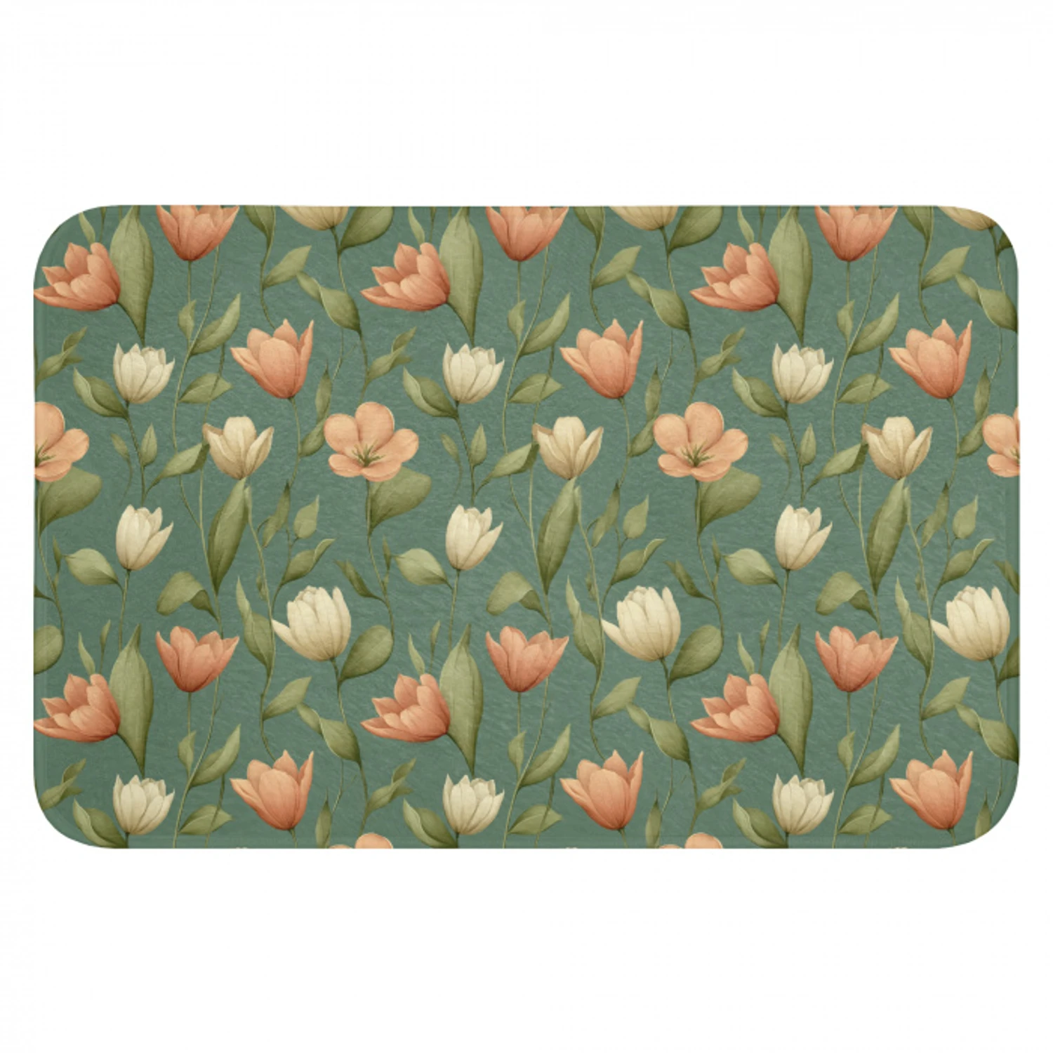 Tulpen - Botanisch - Groen Badmat klein 997 -3d