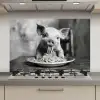 Varken - Schattig - Spaghetti - Zwart wit - Dier keuken achterwand spatscherm klein -3d_website