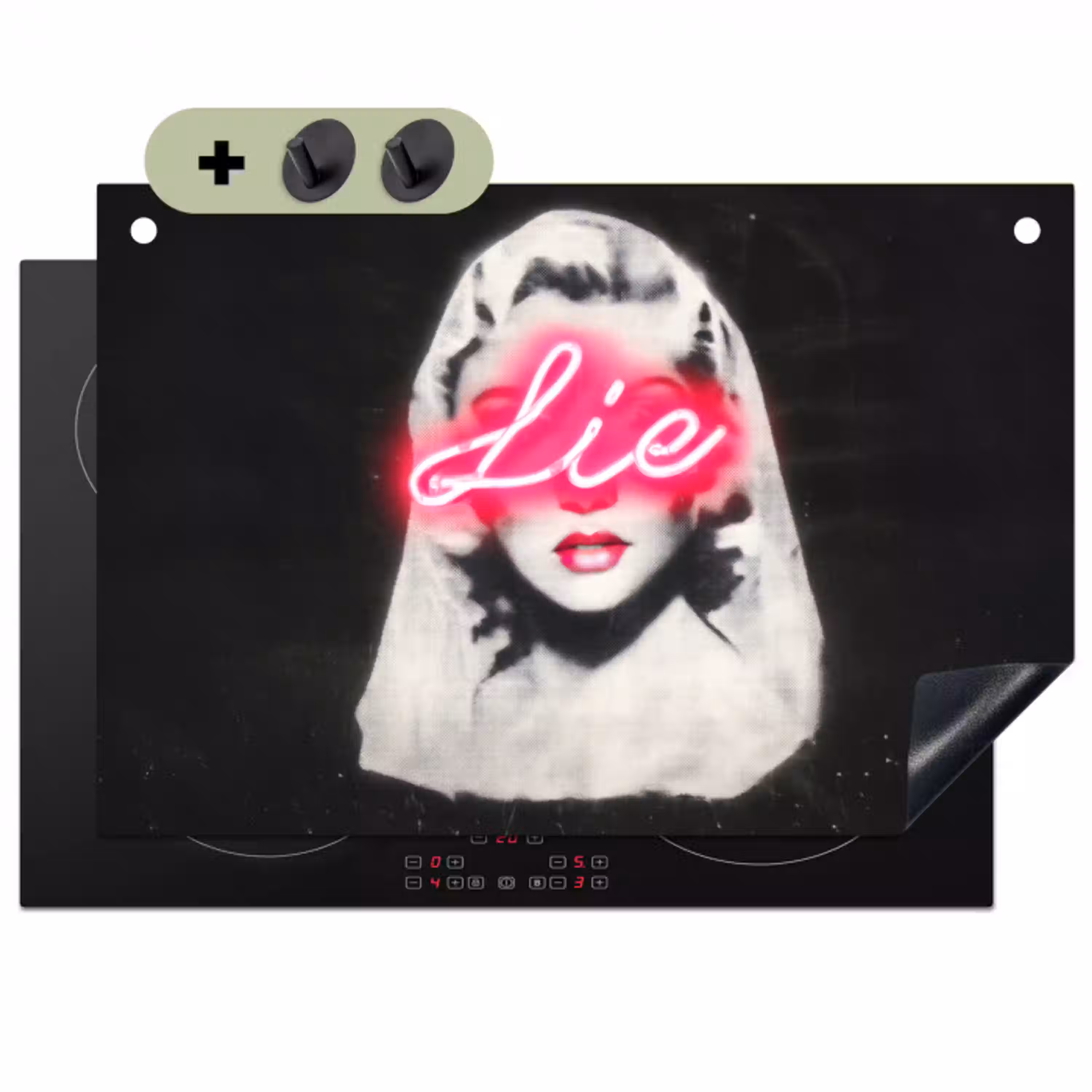 Neon - Letters - Vintage - Vrouw Inductie beschemer met haakjes klein -3d