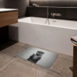 Otter - Wc-borstel - Bril - Zwart - Wit Badmat klein -sfeer3