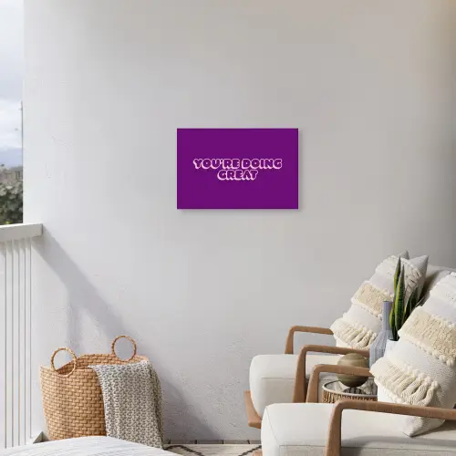 You're doing great - Paars - Bubble letters Tuinposter op houten frame 2 cm dik klein -sfeer1