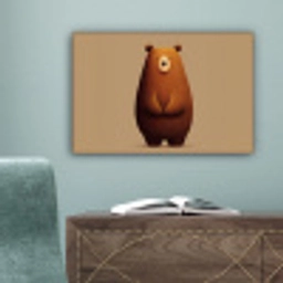 Beer - Minimalistisch - Bruin canvas 2cm klein -sfeer4