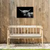 Schotse Hooglander - Koe - Zwart - Wit - Dieren Tuinposter op houten frame 2 cm dik klein -sfeer4