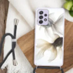 Goudvissen - Modern - Wit Hoesje Samsung Galaxy A52 5G met koord klein -sfeer4