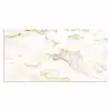 Marmer - Kalk - Goud - Luxe - Marmerlook - Wit Muismat XXL klein -3d_leeg