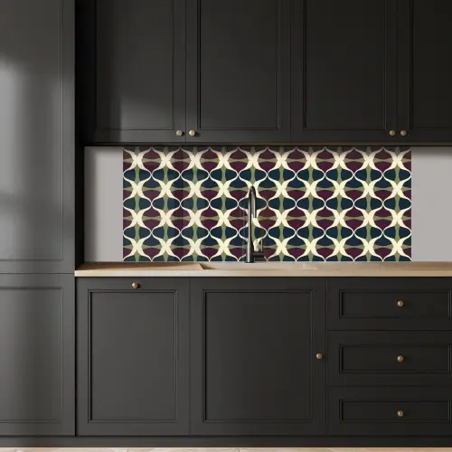 Abstract - Retro - Kleurrijk keuken achterwand 2 middel 871 -sfeer1